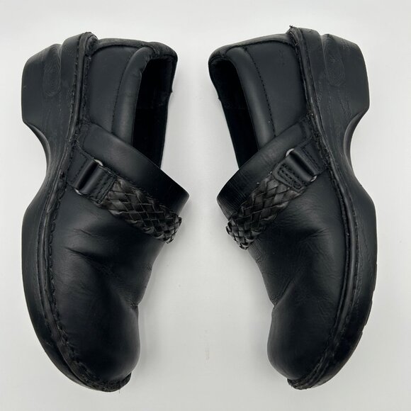 BOC Born Concept Black Leather Clog Comfort Slip On Shoes 9.5M Rounded Toe - Picture 1 of 10